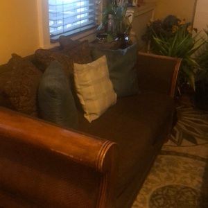 3 piece living room set - wood frame and fabric